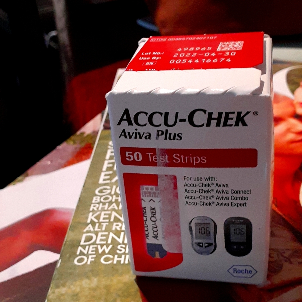Accu chek 50 test strips new unopened box